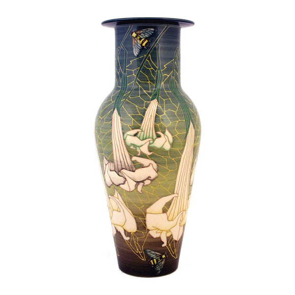 Dennis Chinaworks Datura on Green Etruscan 16.5" - uk-art-pottery-test-site