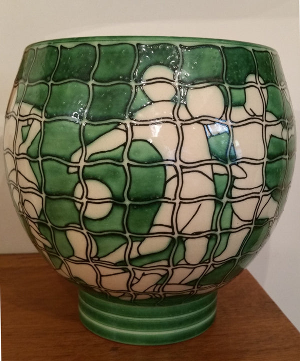 Dennis chinaworks Football vase (Glaze Fault) - uk-art-pottery-test-site