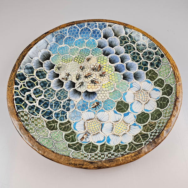 David Burnham Smith large shallow Bee Bowl