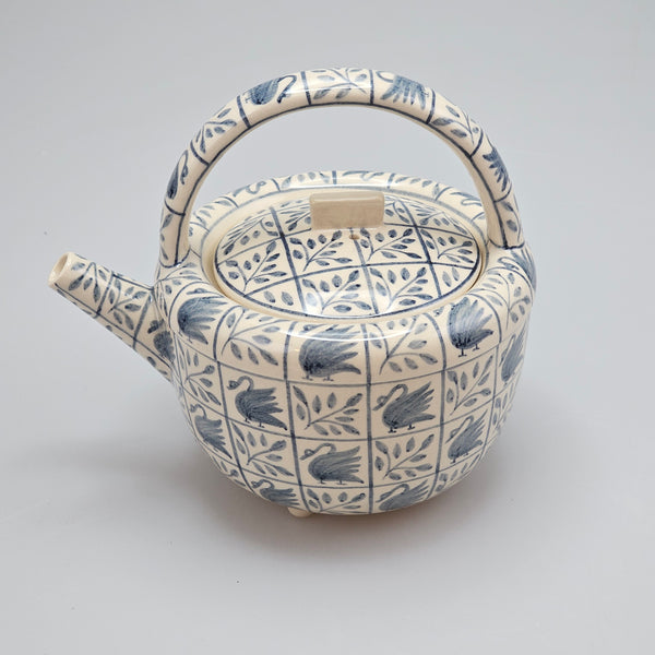 Swan teapot after William Morris. Height 6.5"