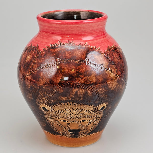 Trial Brown Bear MrT vase designed by Sally tuffin 6.5" made by the Dennis Chinaworks