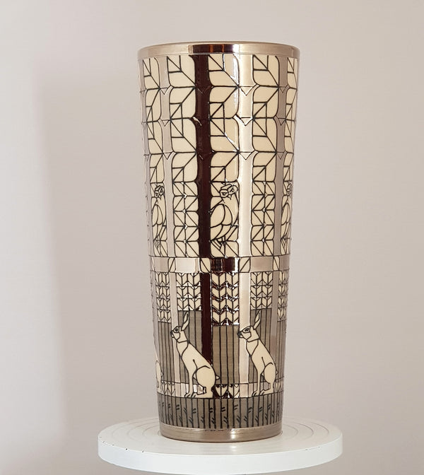 Dennis Chinaworks Holden Wood tall cylinder vase - uk-art-pottery-test-site