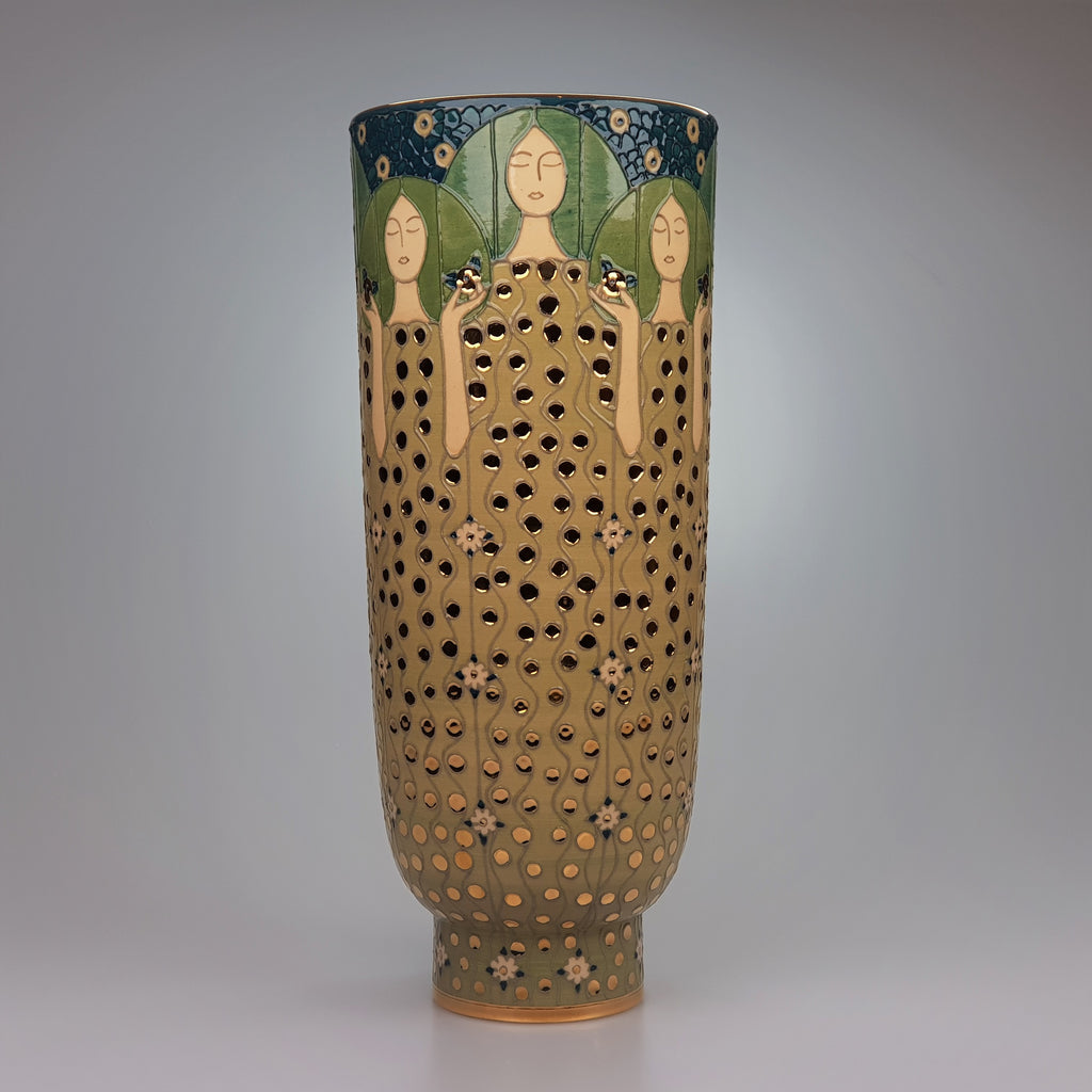 Beethoven Deco vase in an edition of 10 by Sally tuffin - uk-art-pottery-test-site