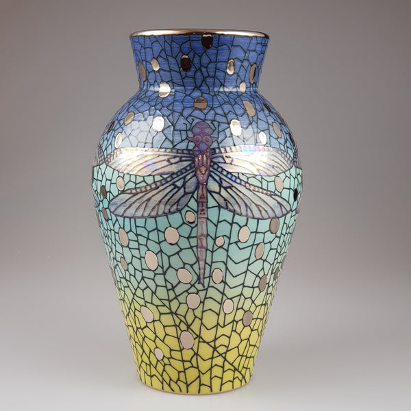 Dennis Chinaworks Lustre Dragonfly Medium Baluster Vase - uk-art-pottery-test-site