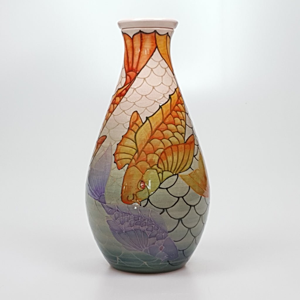 Sally Tuffin designed Dennis Chinaworks Trial Carp lidded Flask 10"