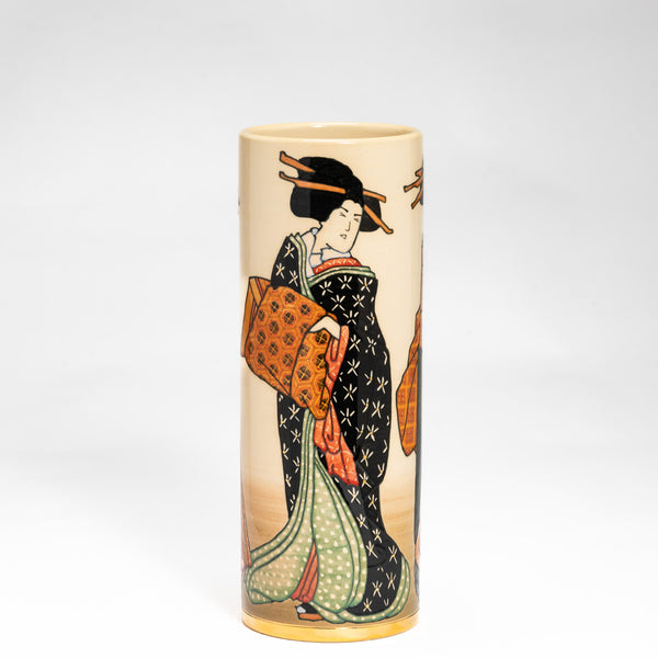 Autumn Geisha deco vase 12 inch high edition of 20 by Sally Tuffin