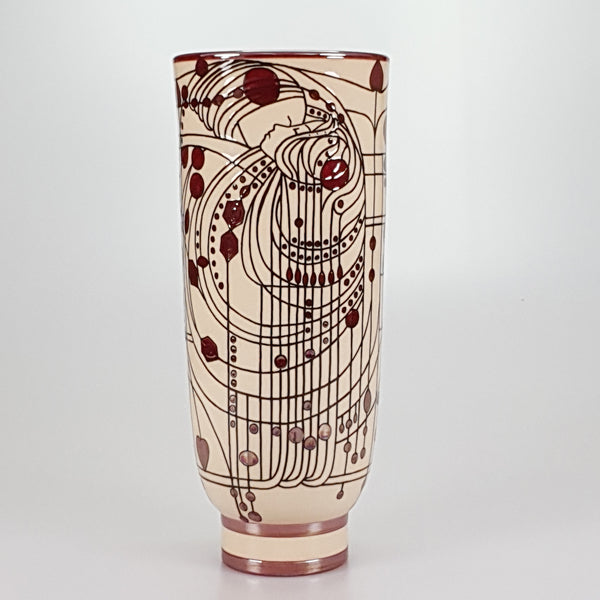 Dennis Chinaworks Margaret Mackintosh Red Lustre deco 13"