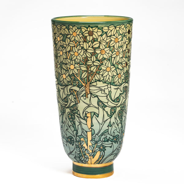 Morris Tree Large Wide Deco vase designed by Sally Tuffin edition of 10