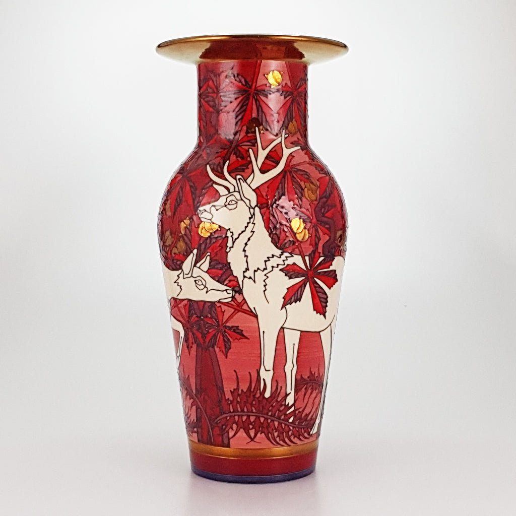 Dennis Chinaworks Deer G Sturm Red Lustre Etruscan 14"