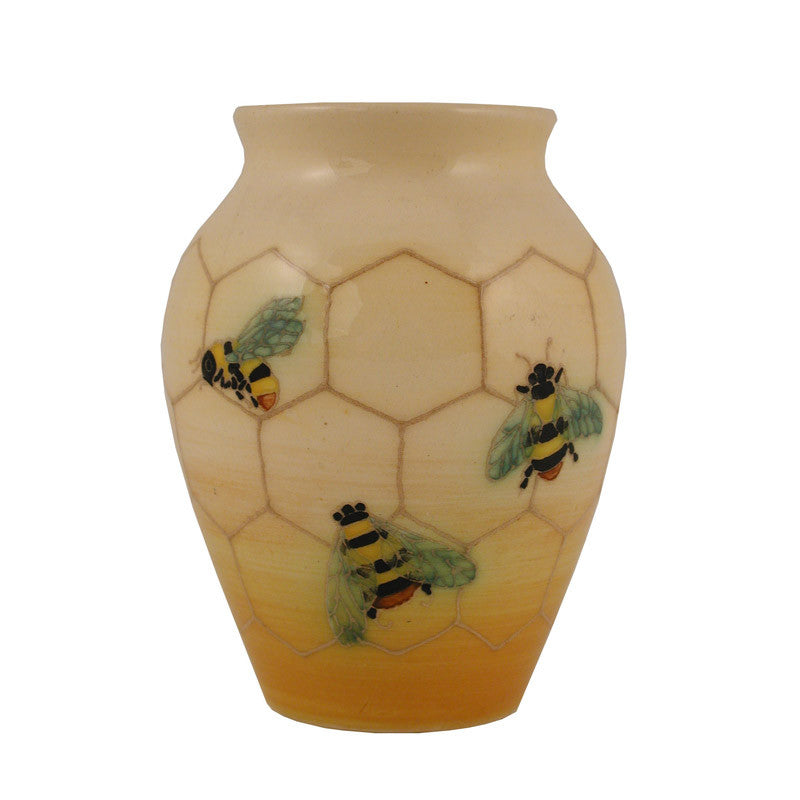 Dennis Chinaworks Bee on Ivory Baluster 4.5" - uk-art-pottery-test-site
