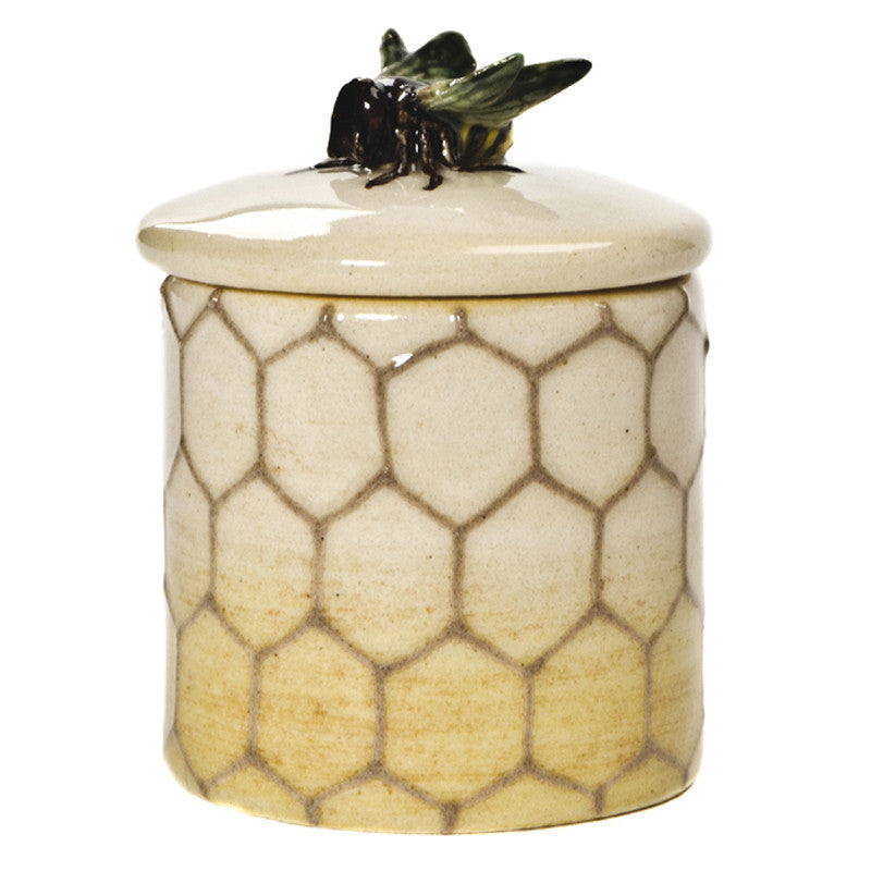Dennis Chinaworks Bee on Ivory Lidded Box 2.5" - uk-art-pottery-test-site