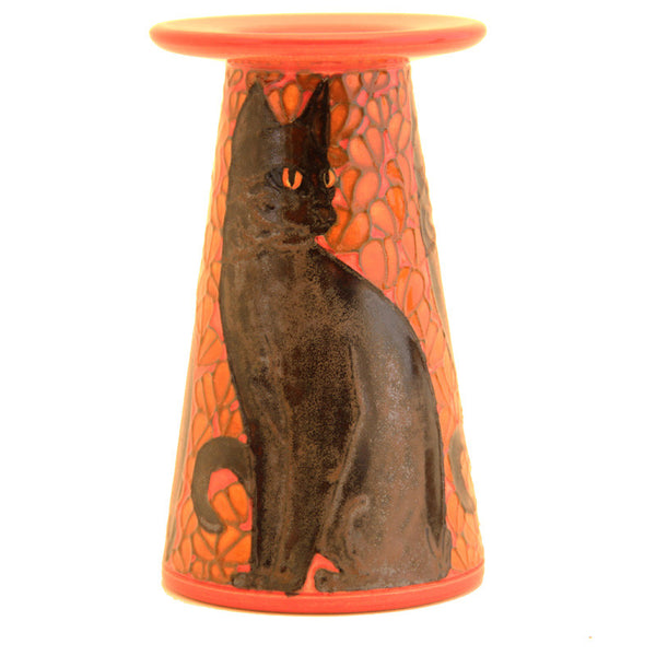 Dennis Chinaworks Cat Black Conical 5" - uk-art-pottery-test-site