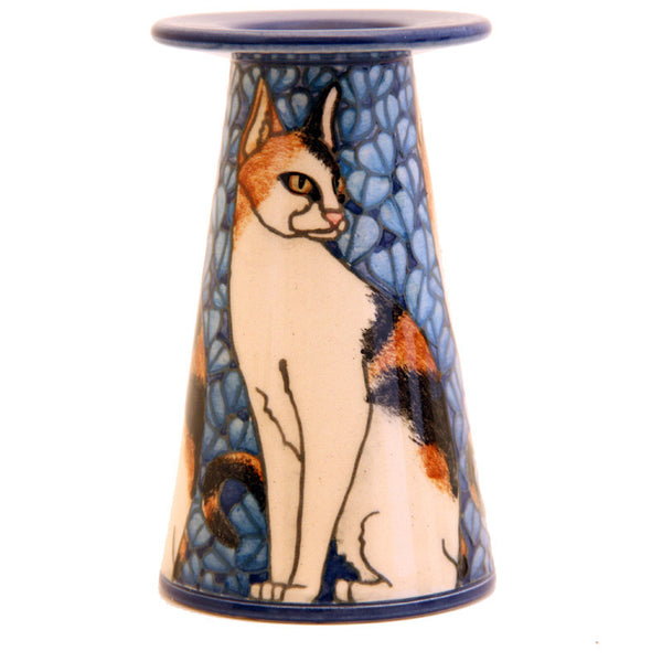 Dennis Chinaworks Cat Black and Ginger Conical 5" - uk-art-pottery-test-site