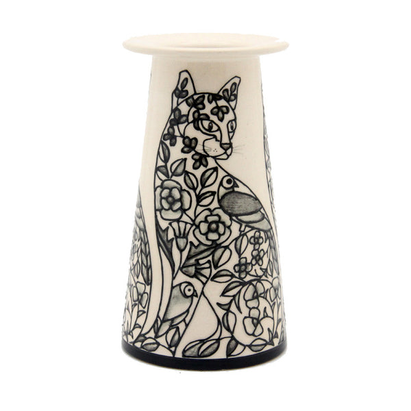 Dennis Chinaworks Cat Embroidery Conical 6" - uk-art-pottery-test-site