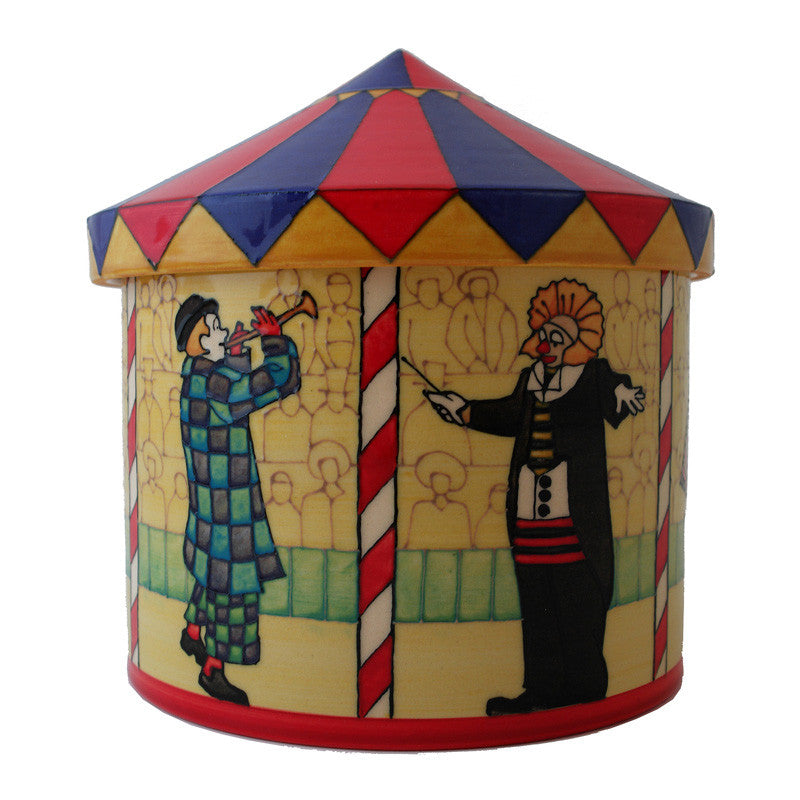 Dennis Chinaworks Circus Tent Lidded Box 7" - uk-art-pottery-test-site