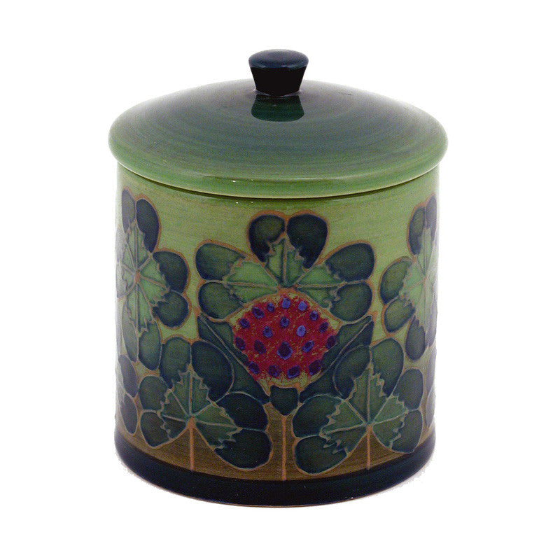 Dennis Chinaworks Clover on Green Lidded Box 3.75" - uk-art-pottery-test-site