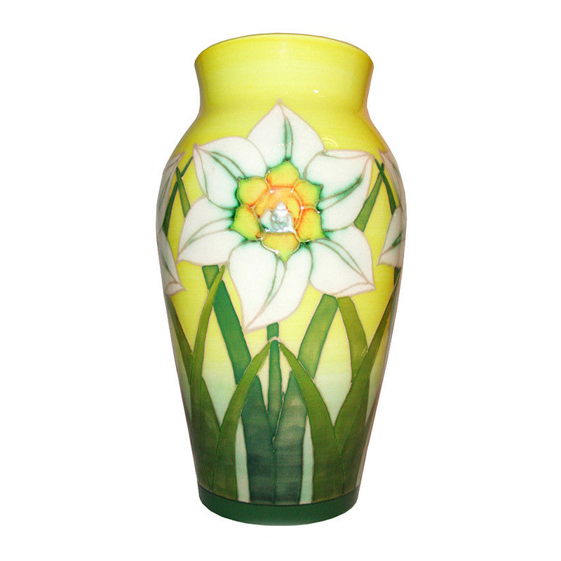 Dennis Chinaworks Daffodil on White Baluster 8" - uk-art-pottery-test-site