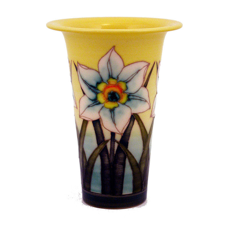 Dennis Chinaworks Daffodil on White Flute 6" - uk-art-pottery-test-site