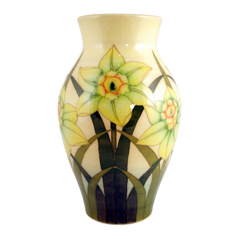 Dennis Chinaworks Daffodil on Yellow Baluster 10" - uk-art-pottery-test-site