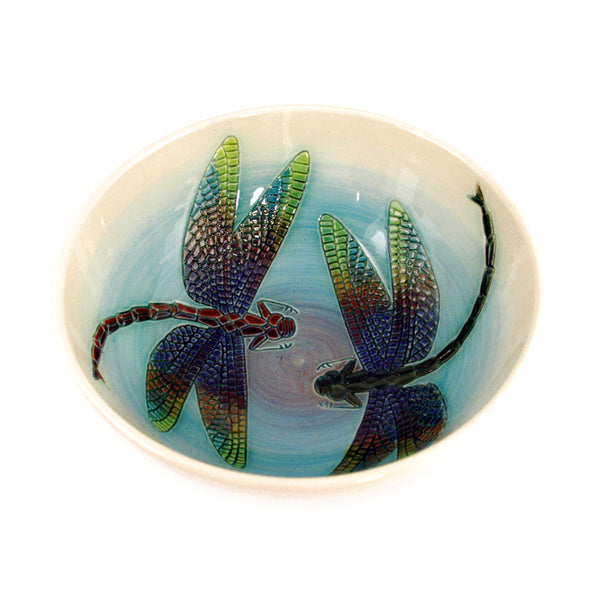 Dennis Chinaworks Dragonfly Natural Bowl 8" - uk-art-pottery-test-site