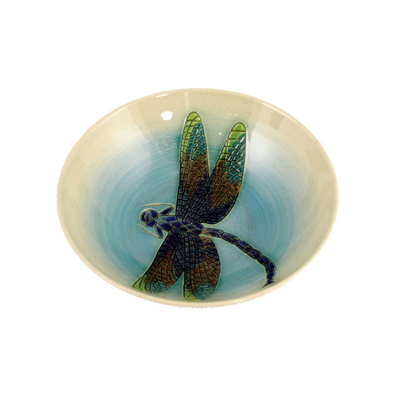 Dennis Chinaworks Dragonfly Natural Bowl 6" - uk-art-pottery-test-site