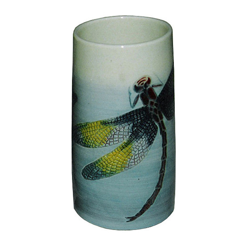 Dennis Chinaworks Dragonfly Natural Cylinder 8" - uk-art-pottery-test-site