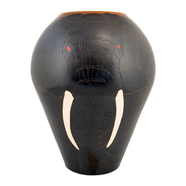 Dennis Chinaworks Elephant African Ovoid 19" - uk-art-pottery-test-site