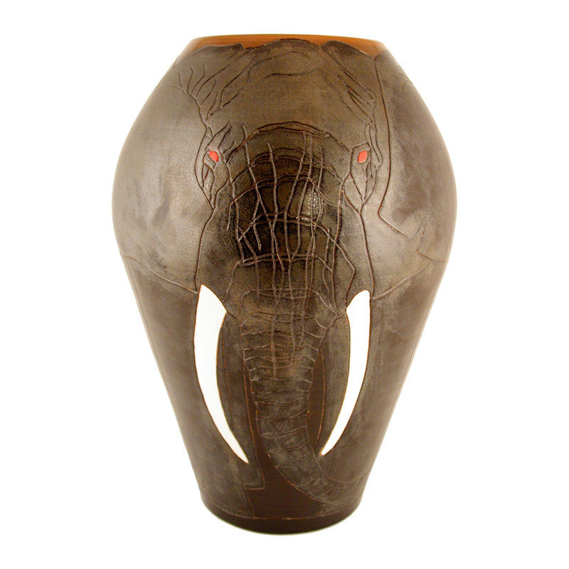 Dennis Chinaworks Elephant African Ovoid 15" - uk-art-pottery-test-site