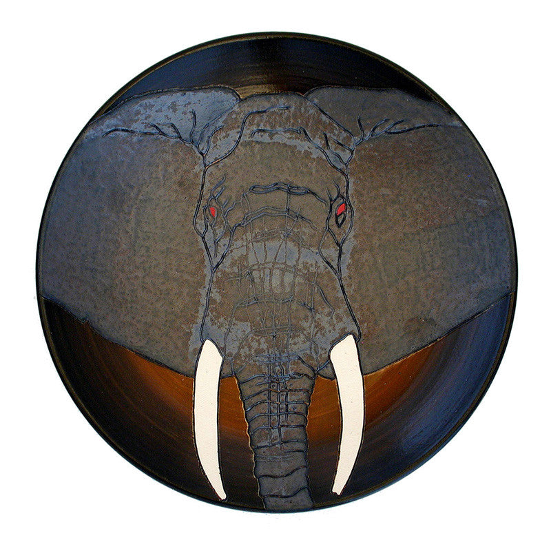 Dennis Chinaworks Elephant African Plate 10" - uk-art-pottery-test-site