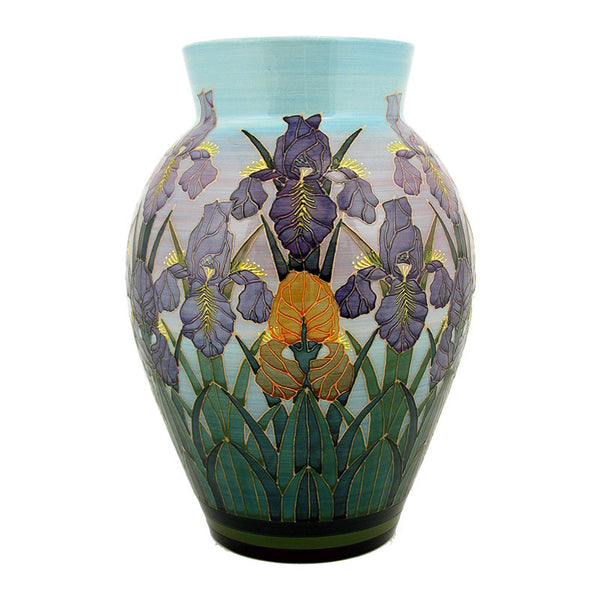 Dennis Chinaworks Iris on Blue Baluster 13" - uk-art-pottery-test-site