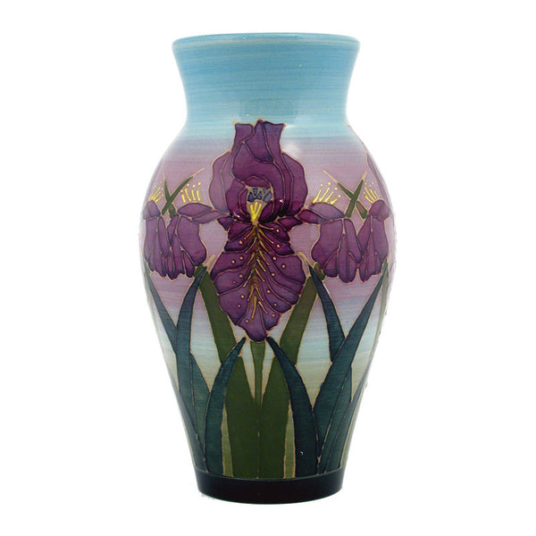 Dennis Chinaworks Iris on Blue Baluster 8" - uk-art-pottery-test-site