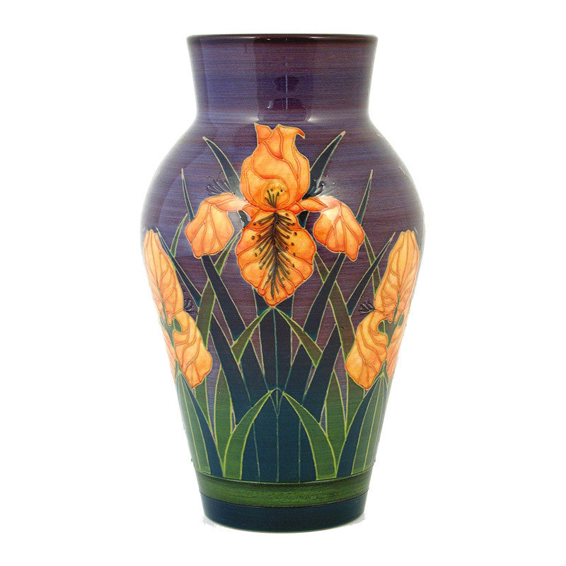 Dennis Chinaworks Iris on Orange Baluster 10" - uk-art-pottery-test-site