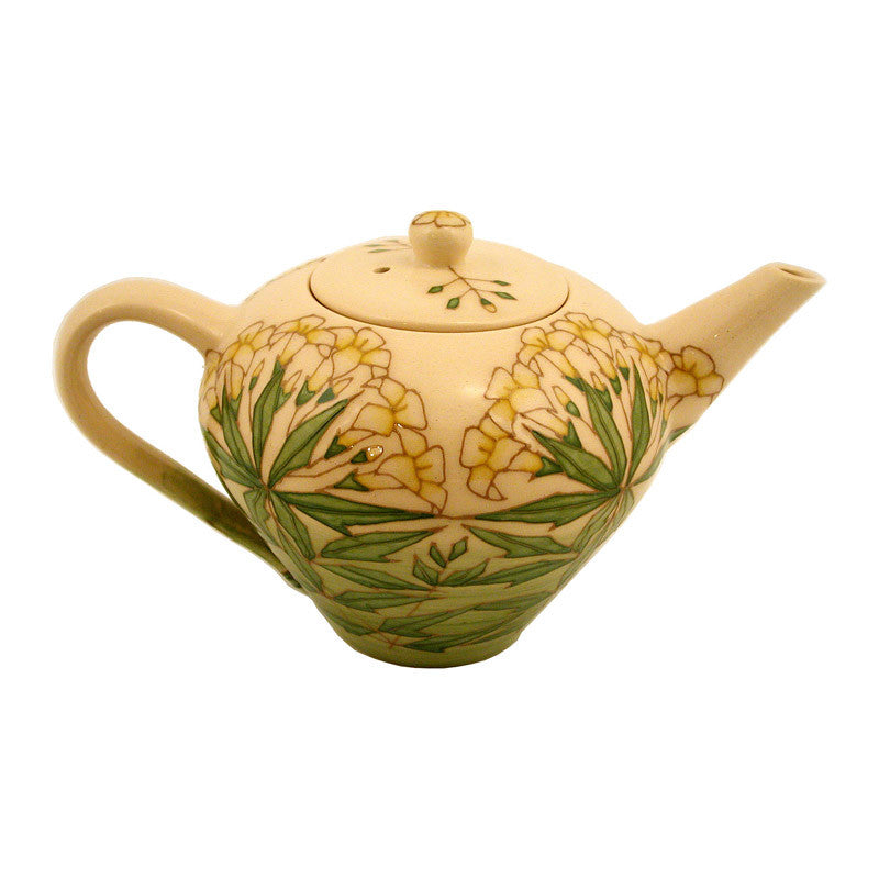 Dennis Chinaworks Jasmine on Green Teapot 5.75" - uk-art-pottery-test-site