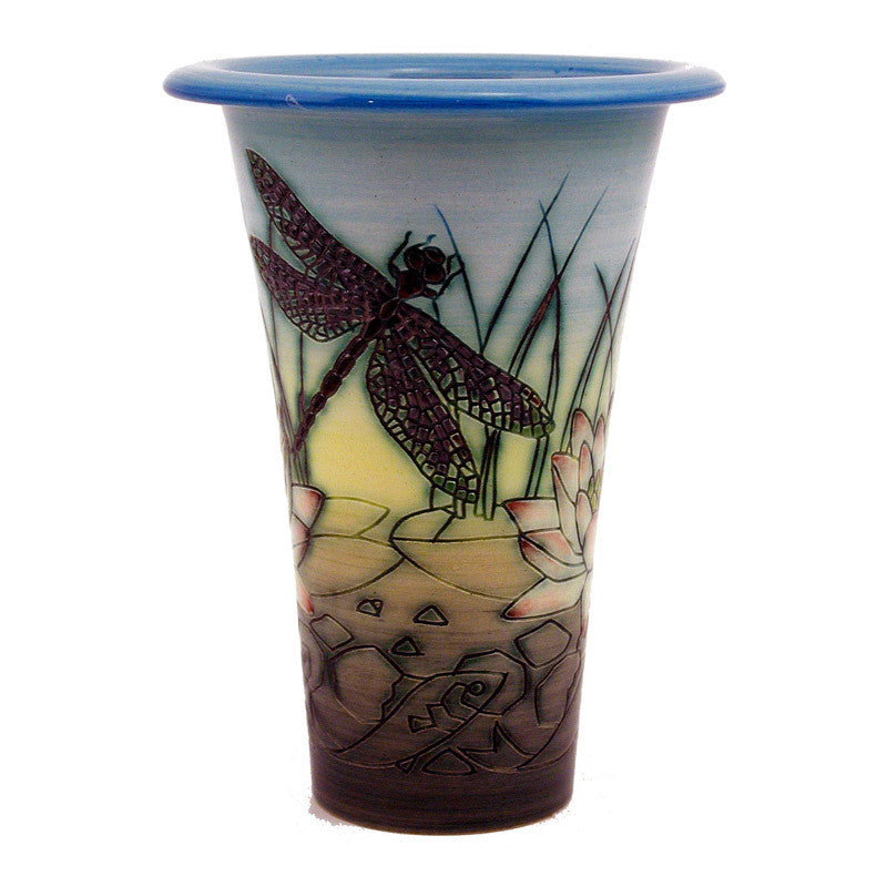 Dennis Chinaworks Kingfisher Painted Flute 6" - uk-art-pottery-test-site