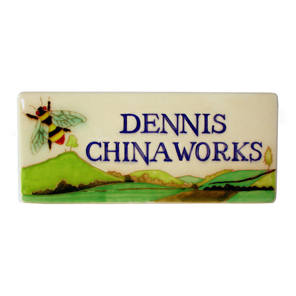 Dennis Chinaworks Landscape Free drawn Plaque 5" - uk-art-pottery-test-site