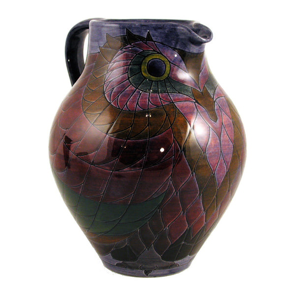 Dennis Chinaworks Owl on Navy Jug 9" - uk-art-pottery-test-site