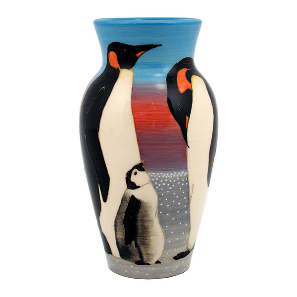 Dennis Chinaworks Penguin On light blue Baluster 8" - uk-art-pottery-test-site