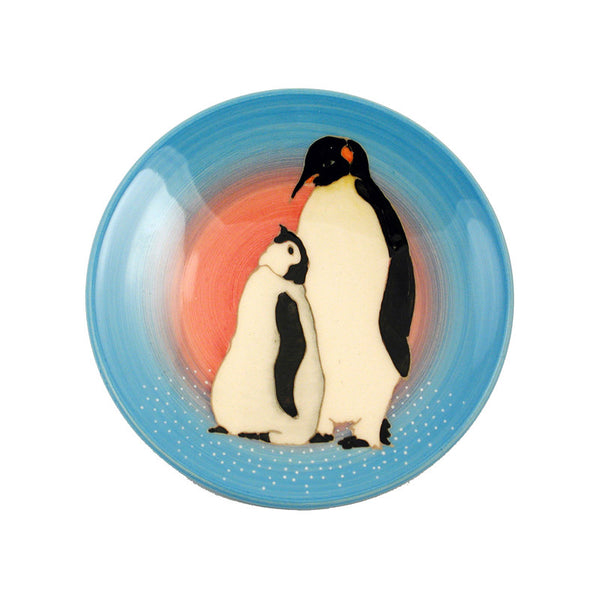 Dennis Chinaworks Penguin On light blue Roundel 6" - uk-art-pottery-test-site