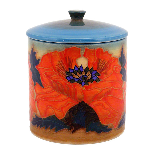 Dennis Chinaworks Poppy Red Lidded Box 6" - uk-art-pottery-test-site