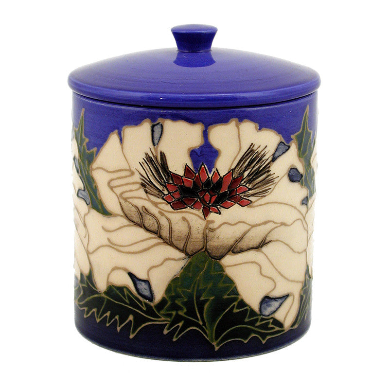 Dennis Chinaworks Poppy White Lidded Box 6" - uk-art-pottery-test-site