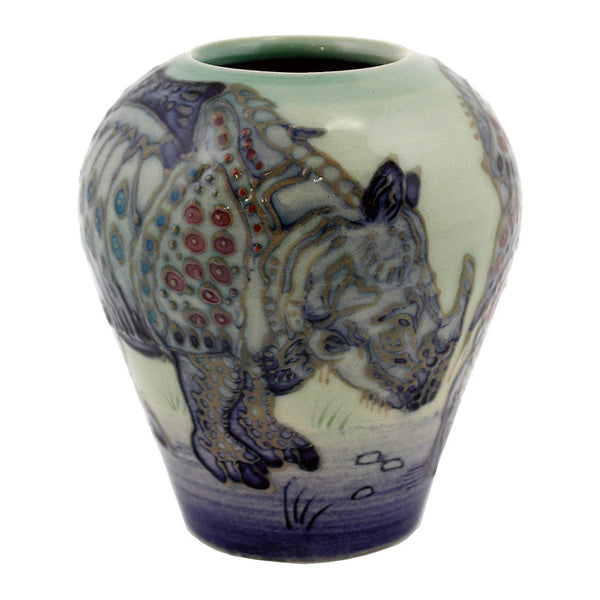 Dennis Chinaworks Rhino After Durer Ovoid 3.5" - uk-art-pottery-test-site