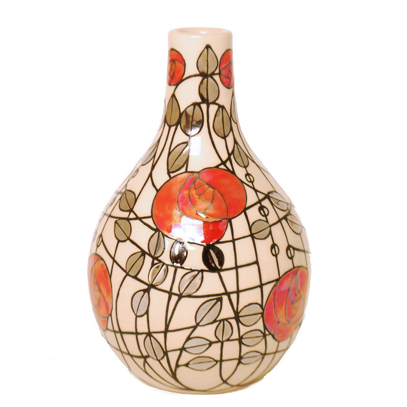 Dennis Chinaworks Rose Lines Bottle 8" - uk-art-pottery-test-site