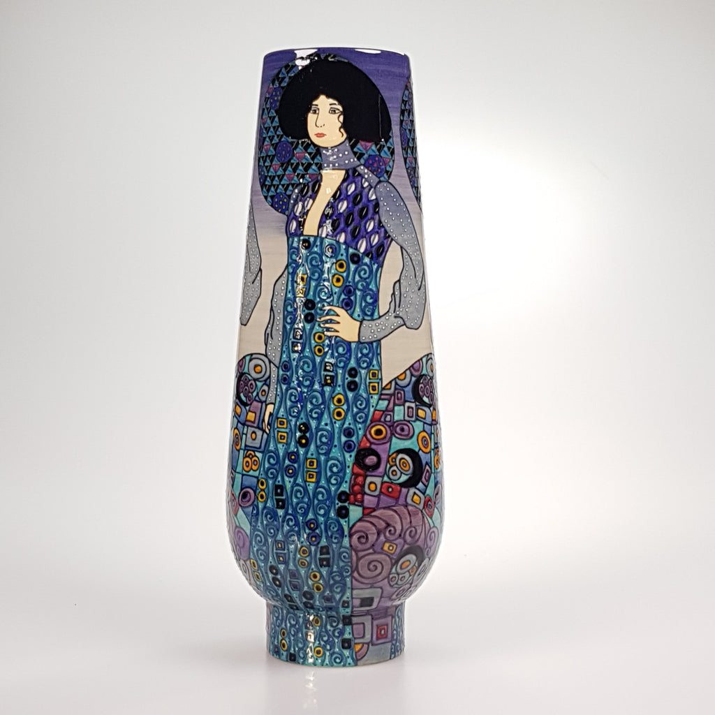 Dennis Chinaworks after Klimt Emily 12" bud vase - uk-art-pottery-test-site