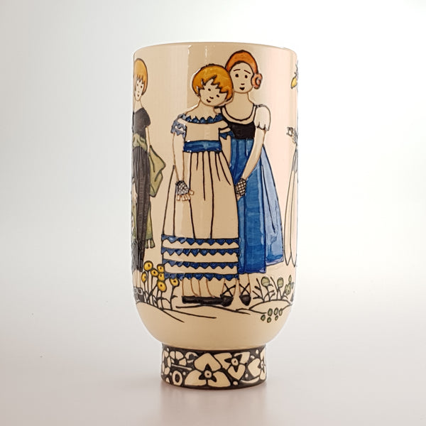 Dennis Chinaworks Childrens Fashion 8" Deco Vase Edition of 20 - uk-art-pottery-test-site
