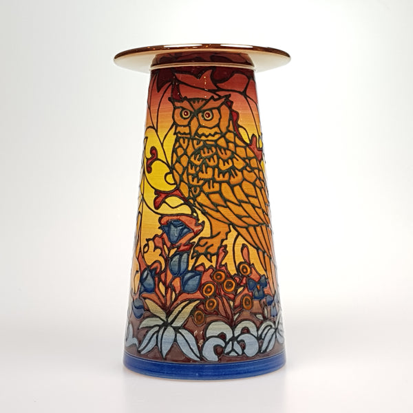 Autumn Owl Vase designed by Sally Tuffin for the Dennis chinaworks 7" - uk-art-pottery-test-site