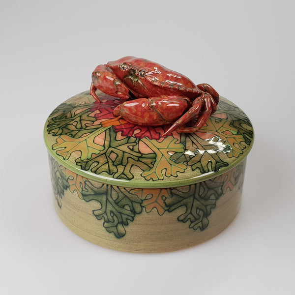 Dennis Chinaworks Crab Lidded Shallow Box - uk-art-pottery-test-site