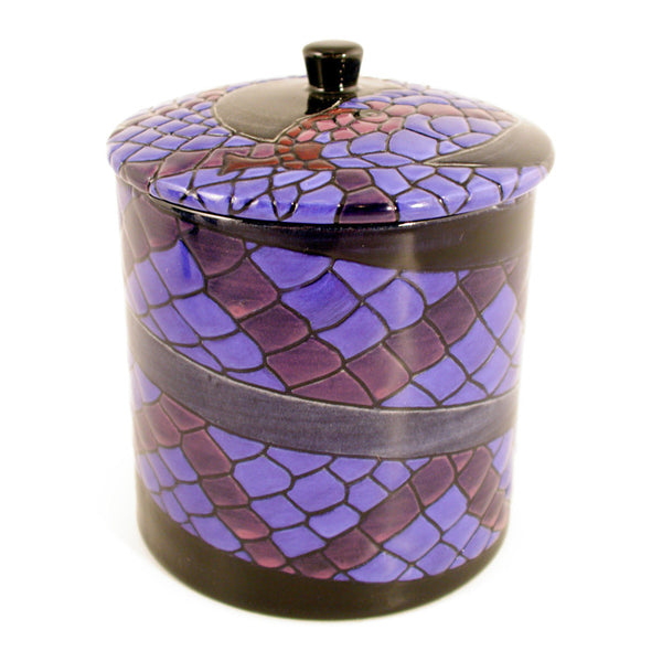 Dennis Chinaworks Snake on Navy Lidded Box 4.5" - uk-art-pottery-test-site