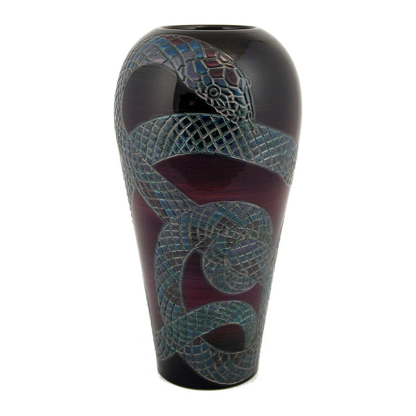 Dennis Chinaworks Snake on Navy Ovoid 12.5" - uk-art-pottery-test-site