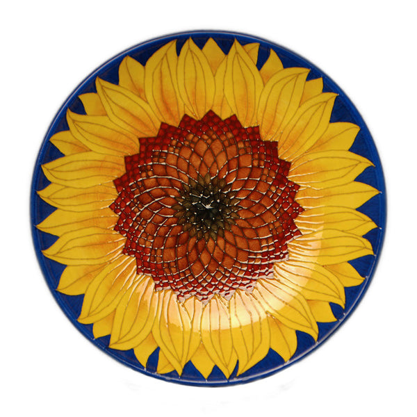 Dennis Chinaworks Sunflower Yellow on Blue Charger 14" - uk-art-pottery-test-site
