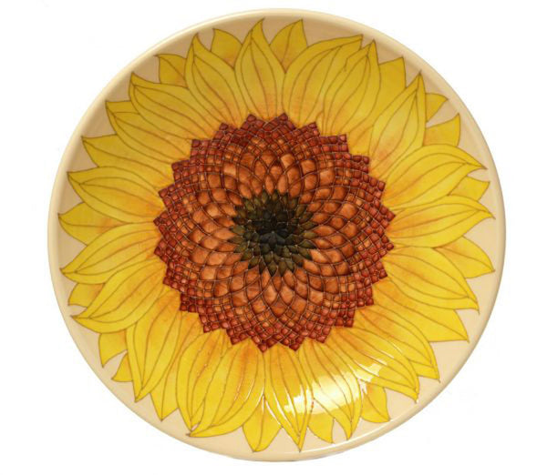 Dennis Chinaworks Sunflower Yellow on White Charger 14" - uk-art-pottery-test-site